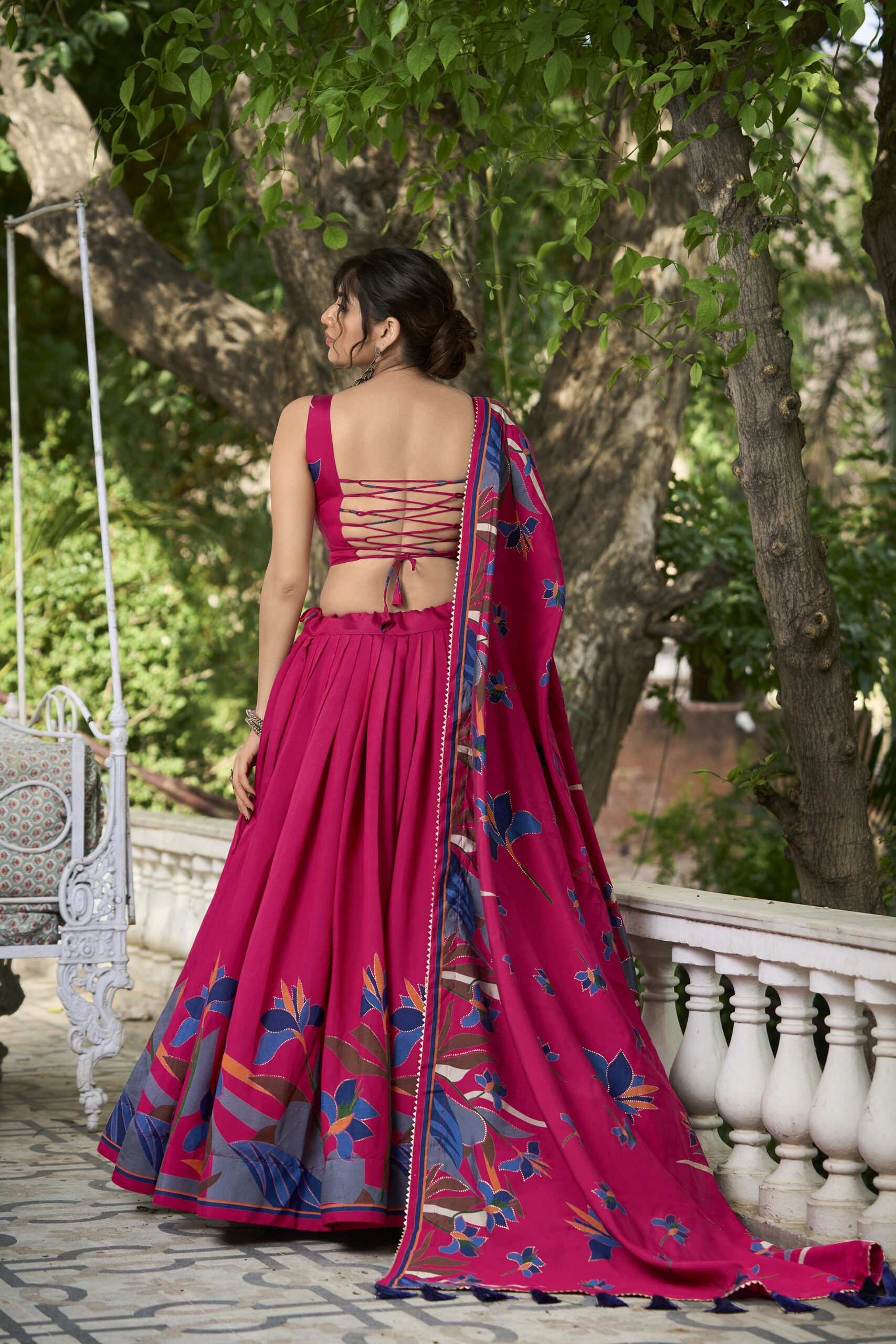 Vibrant Tusser Silk Lehenga Choli Set - Image 2