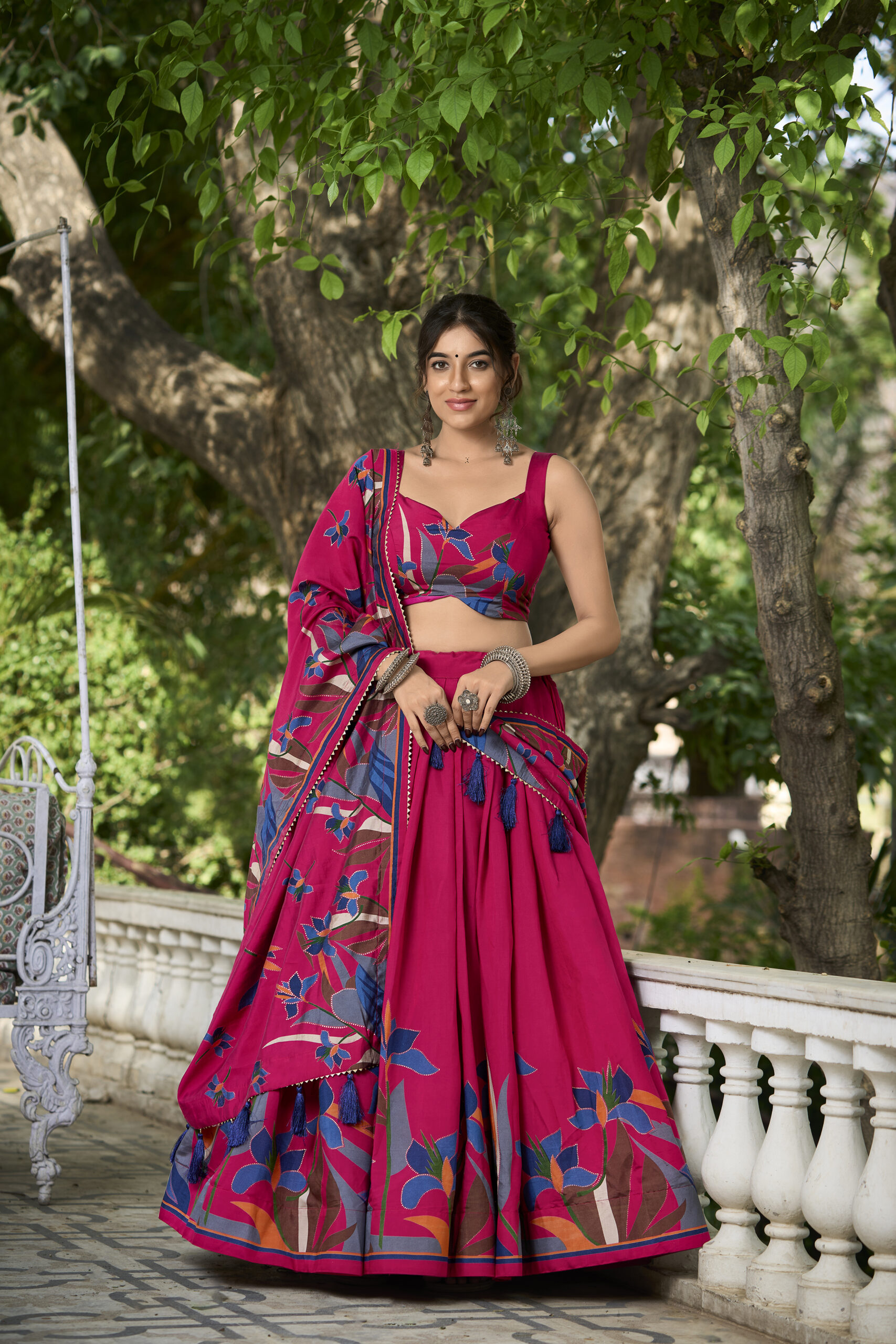 Vibrant Tusser Silk Lehenga Choli Set - Image 4