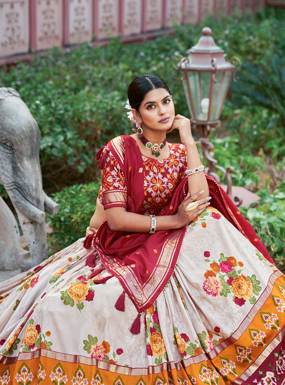 Royal Galgoto Patola Tusser Silk Lehenga Set - Image 3