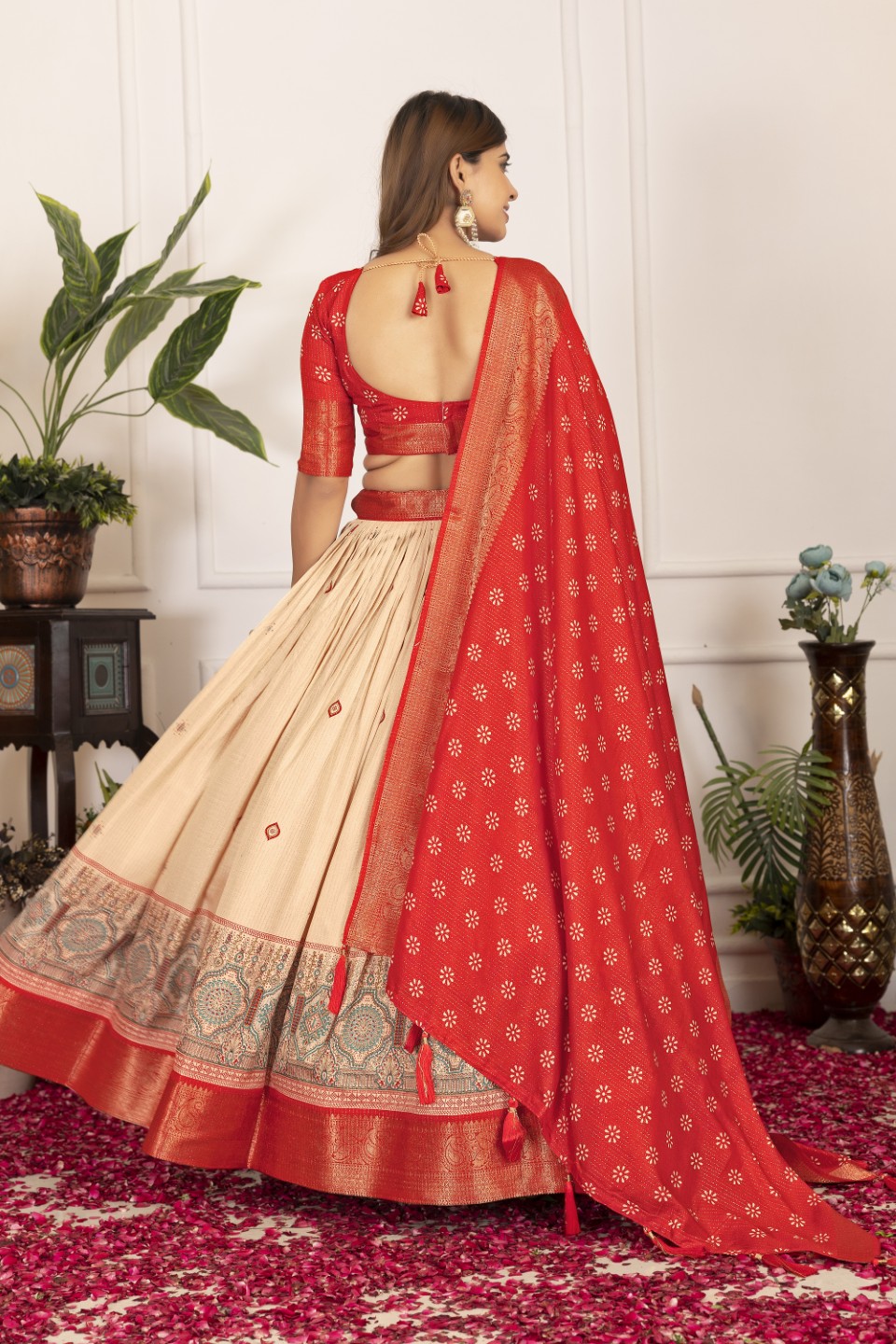 Royal Kerry Jacquard Tusser Silk Lehenga Choli Set - Image 2