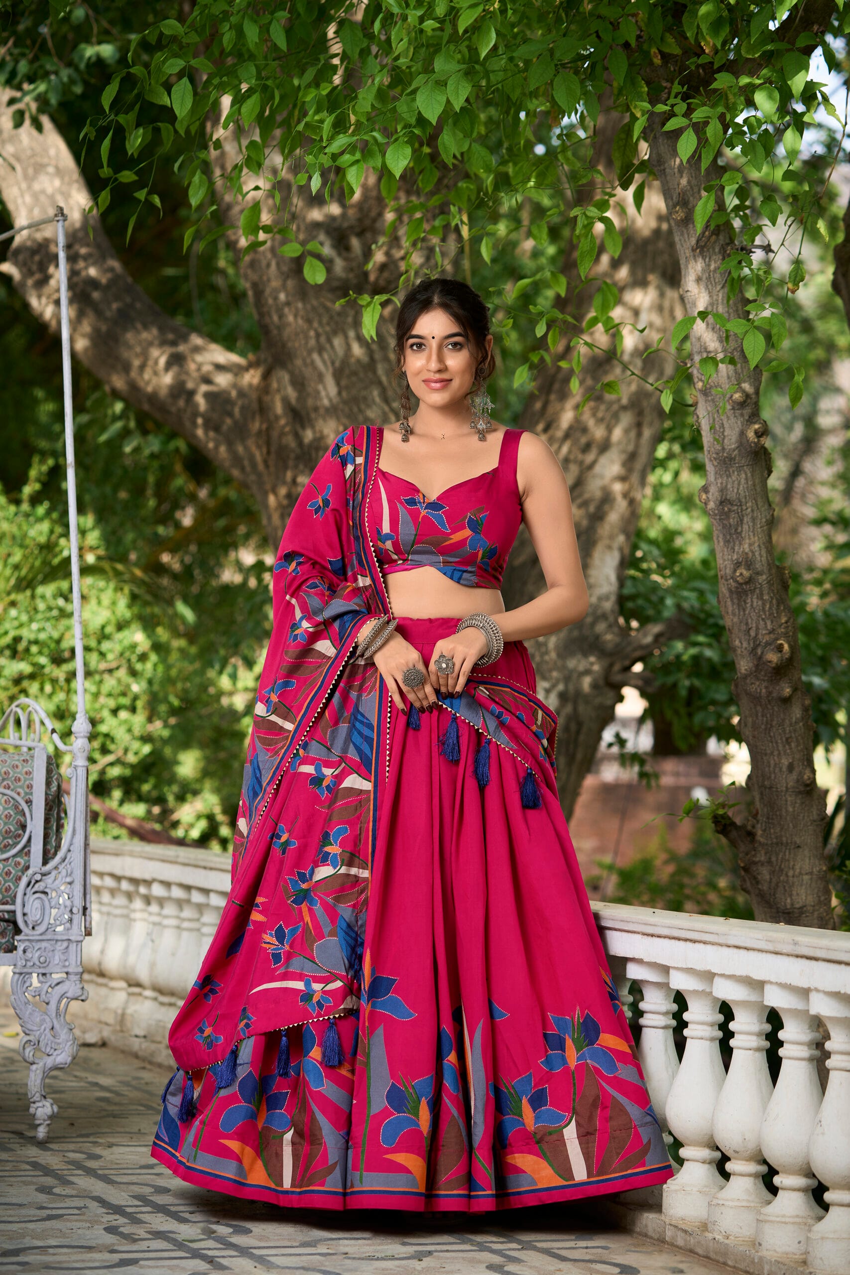 Vibrant Tusser Silk Lehenga Choli Set
