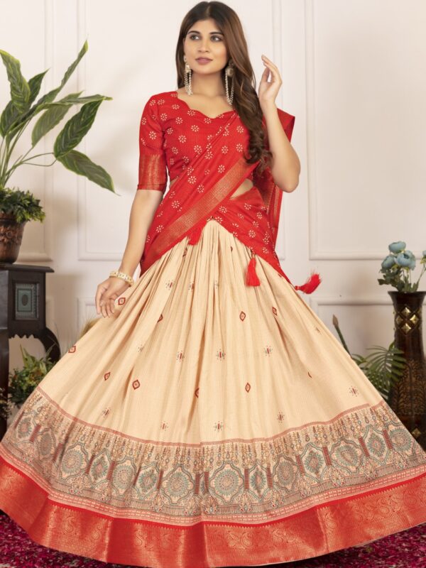 Royal Kerry Jacquard Tusser Silk Lehenga Choli Set