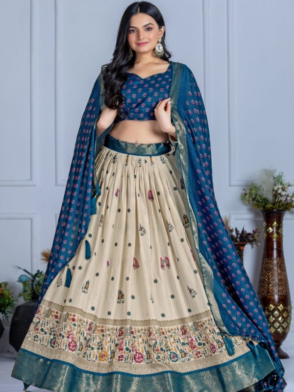 Heritage Hathi Lichi Silk Lehenga Choli Set