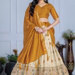 Imperial Jacquard-Border Heritage Lehenga Set - Yellow