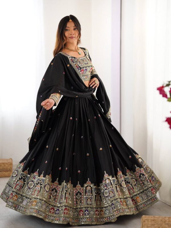 Elegant Chinon Embroidery & Sequence Lehenga Choli Set